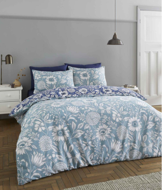 Tapestry Floral Blue Quilt cover